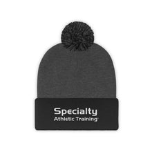 Load image into Gallery viewer, White Font Pom Pom Beanie
