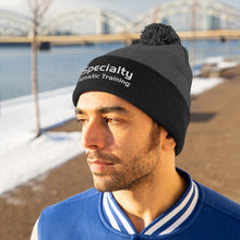 Load image into Gallery viewer, White Font Pom Pom Beanie
